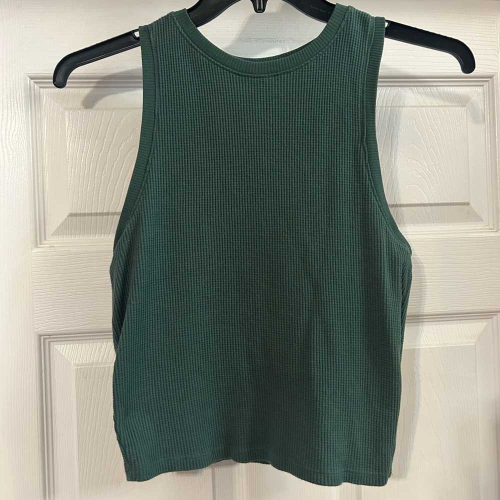 Hollister Green Waffle Print Tank Top - Picture 1 of 3